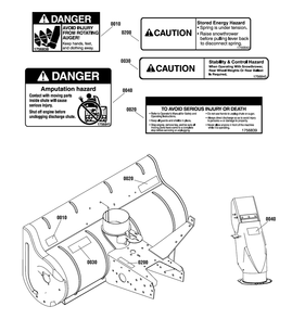 Decals Group (991172) Diagram and Parts List for 1696423-00  Briggs and Stratton Snow Blower